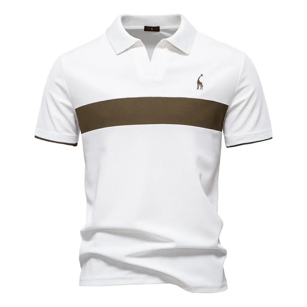 Deer Embroidered POLO Men's Lapel Short-sleeved T-shirt