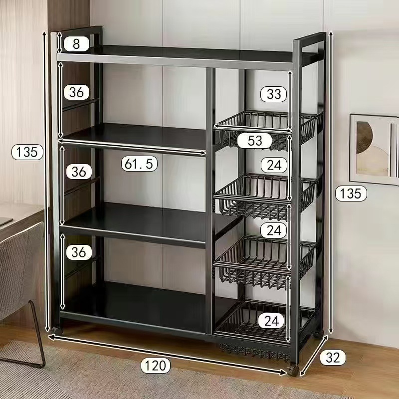 Kitchen Storage Floor Multi-layer Vegetable Household Multi-functional Storage Rack - Image 6