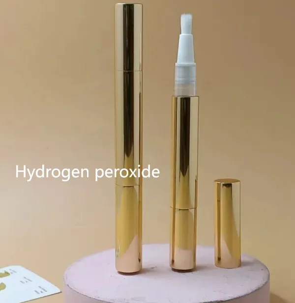 Foreign Trade Aluminum Tube Shell Teeth Gel Brush Tooth Cleaning Pen Teeth Whitening Pen - Gold Hydrogen Peroxide