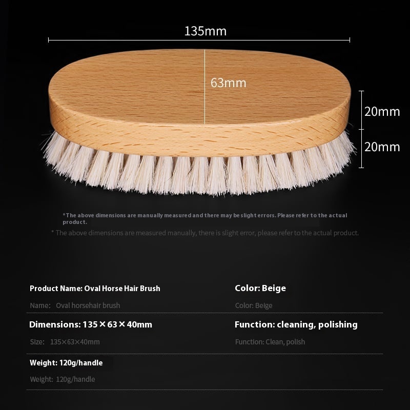 Oval Horse Hair Shoe Soft Bristle Brush Shoe Polish