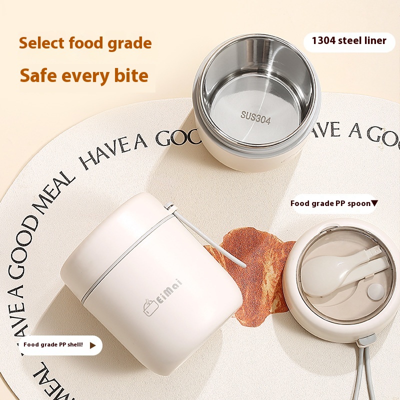Cup With Cover Spoon Breakfast Porridge Cup Soup Pot Soybean Milk Portable Outerwear