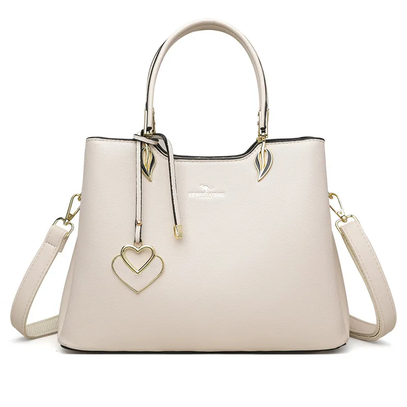 Fashion Women's Versatile Multi-layer Shoulder Messenger Bag - White
