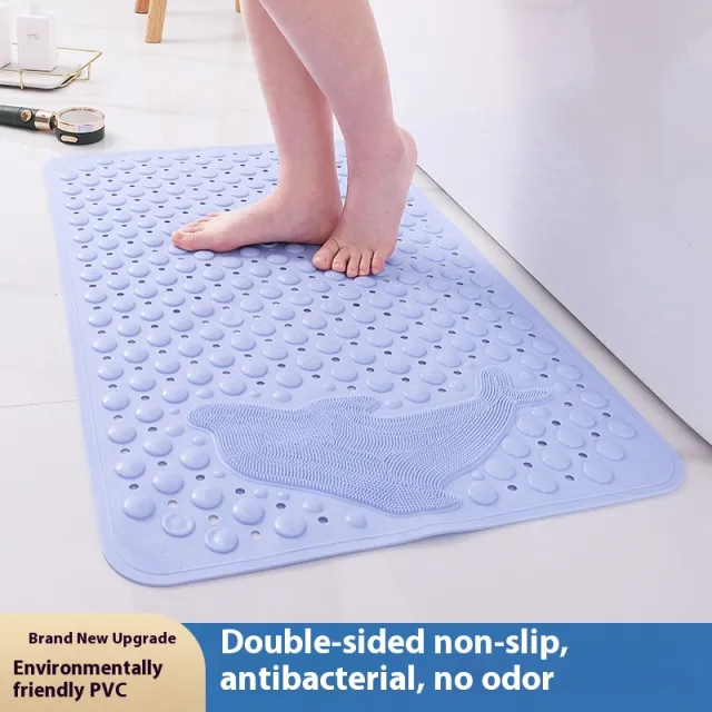 Bathroom Non slip Bath Drop Proof Suction Cup Floor Mat Light Blue - Shop at LoveMi