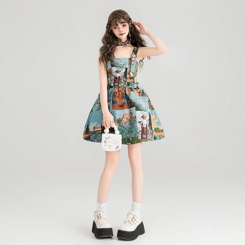 Strap Dress High-grade Youthful-looking Two-piece Set