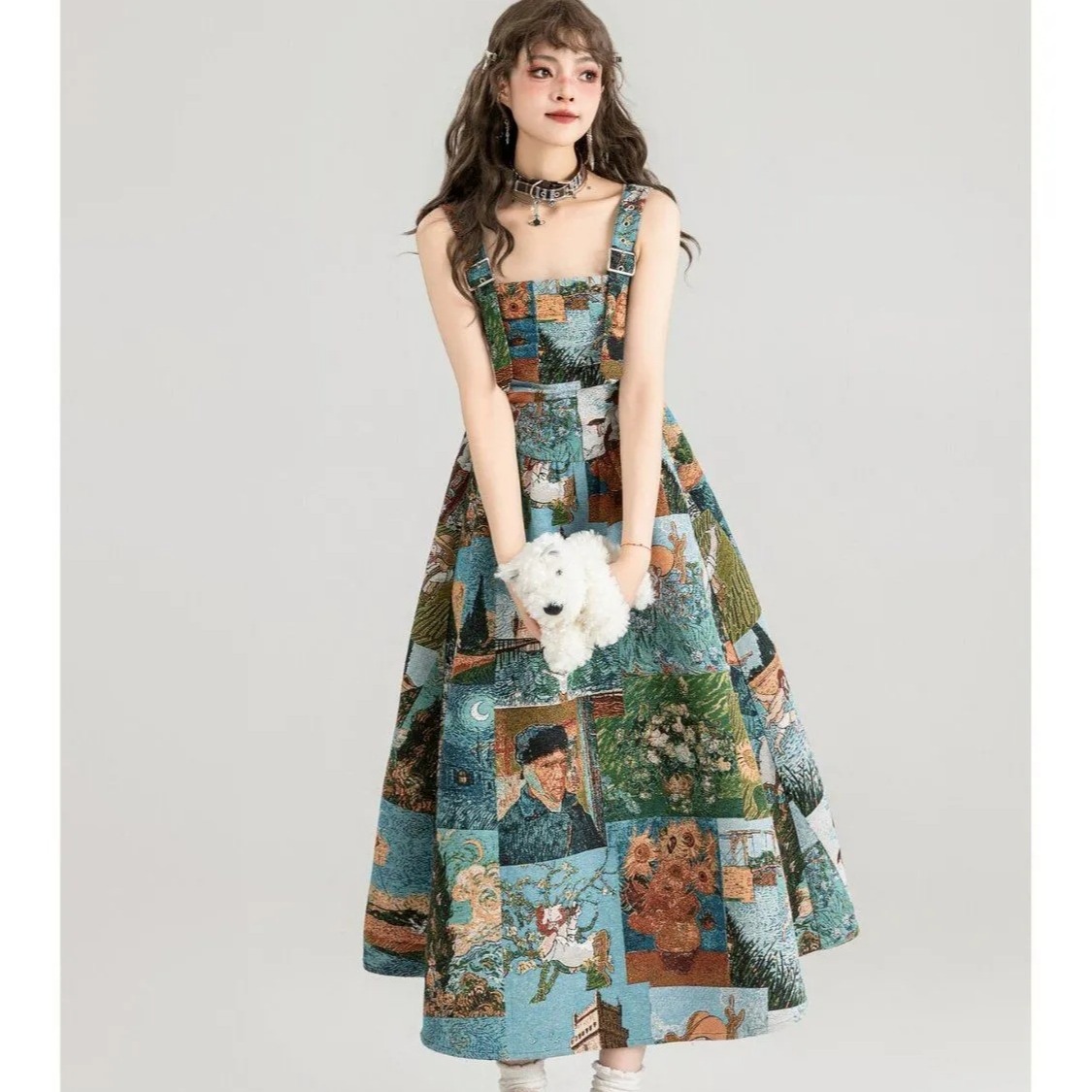 Strap Dress High grade Youthful looking Two piece Set 1012 Long Skirt - Shop at LoveMi