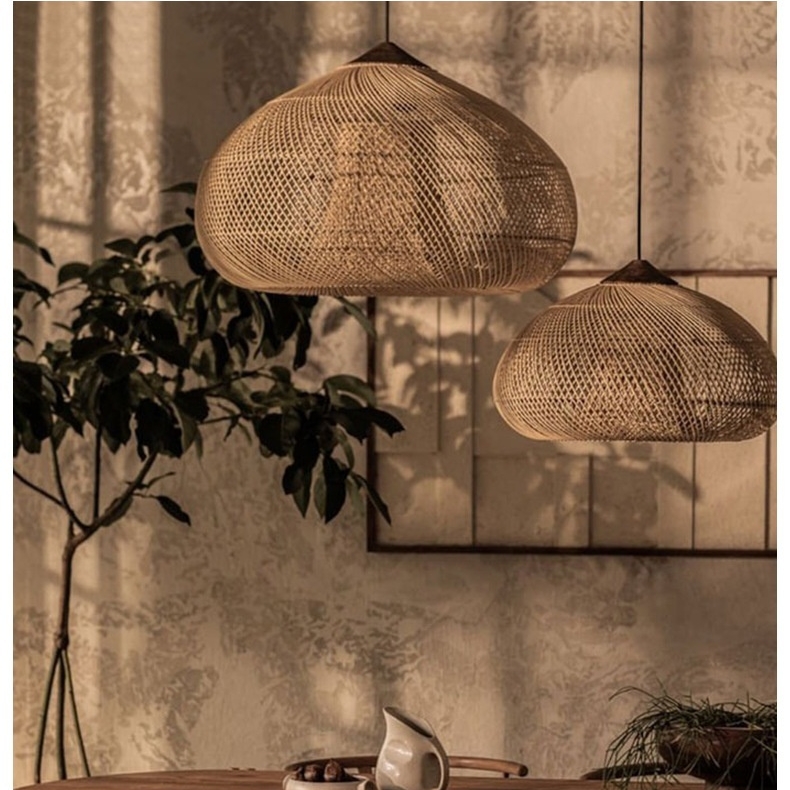 Rattan Ceiling Lamp Restaurant Retro Hand-woven Lamp