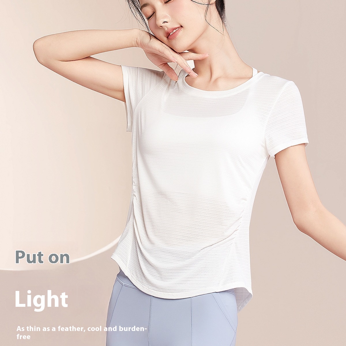 Yoga Blouse Thin Quick Drying Clothes Short Sleeve Fitness Sports Top