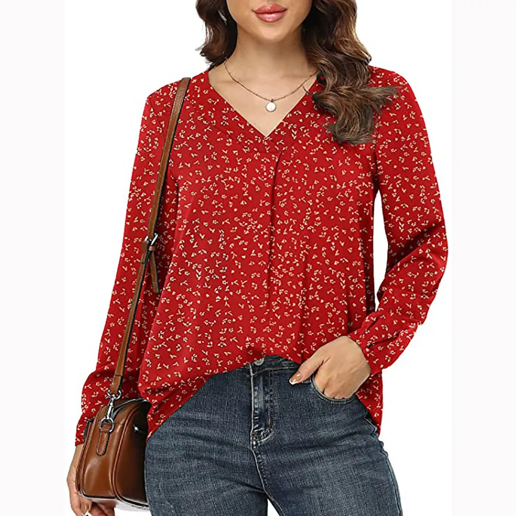Women's Clothing Casual V-neck Temperament Top - Style-M