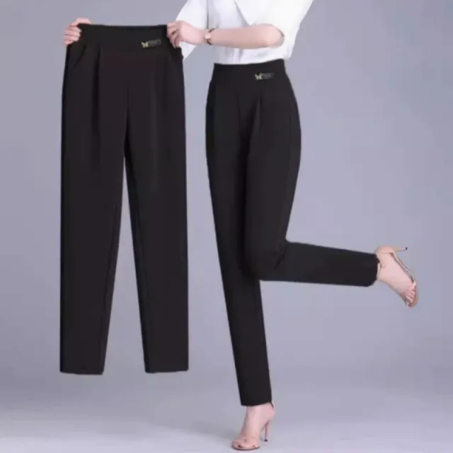 Tight waisted Thin, Loose Slimming Large sized 9 inch Harem Pants Black - Shop at LoveMi