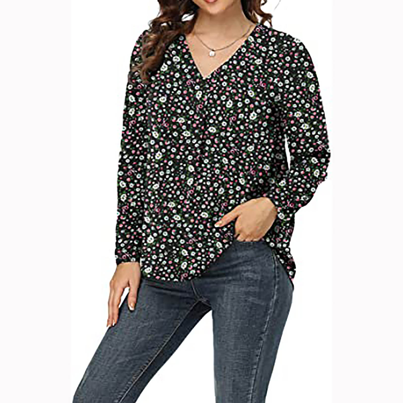 Women's Clothing Casual V-neck Temperament Top