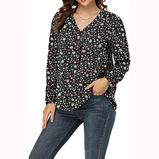 Women's Clothing Casual V neck Temperament Top Style 04 - Shop at LoveMi