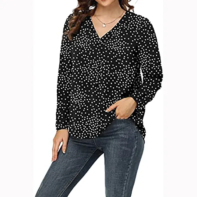 Women's Clothing Casual V neck Temperament Top Style 07 M - Shop at LoveMi