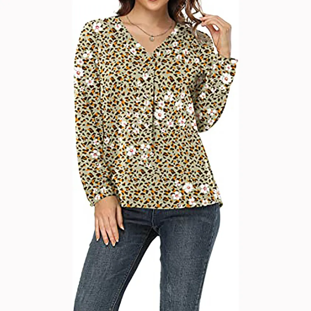 Women's Clothing Casual V-neck Temperament Top - Style 05-L