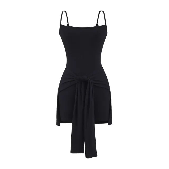 Waist Strap Two piece Sling Dress Women's Summer Hip Skirt Black - Shop at LoveMi