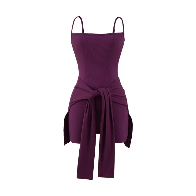Waist Strap Two piece Sling Dress Women's Summer Hip Skirt Purple - Shop at LoveMi