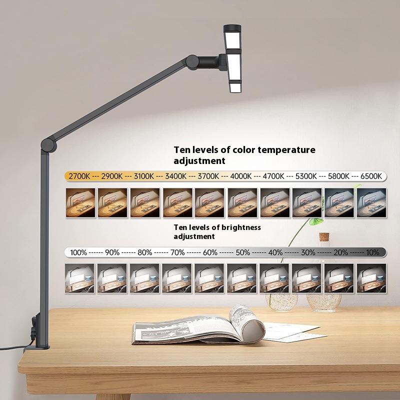 High-end Work Office Nail Table Lamp Folding Disassembly Table Lamp With Clamp Eye Protection Learning Table Lamp - Image 4
