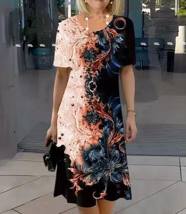 Versatile Daily Casual Loose Oversized Round Neck Short Sleeved Shirt Picture Color - Shop at LoveMi