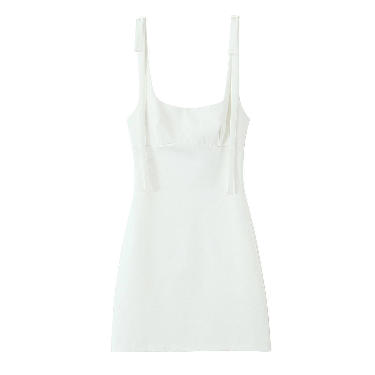 Bowknot Decoration Small Plaid Strap Short Dress White - Shop at LoveMi