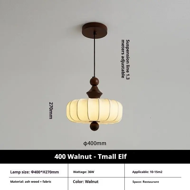 Bedroom Ceiling Lamp Mid-ancient French Retro Fabric
