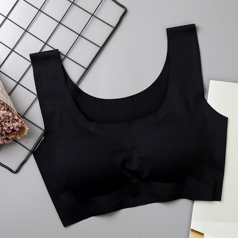 Color: Black, Size: 3XL - No Trace Adhesive Bra Gathered No Steel Ring Sports Vest Female