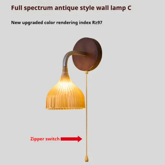 Mid-ancient Bedside Wall Lamp High-grade Zipper