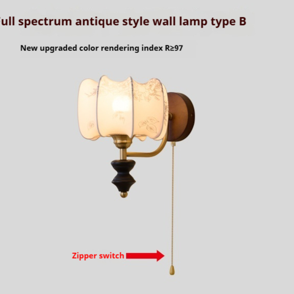 Mid-ancient Bedside Wall Lamp High-grade Zipper