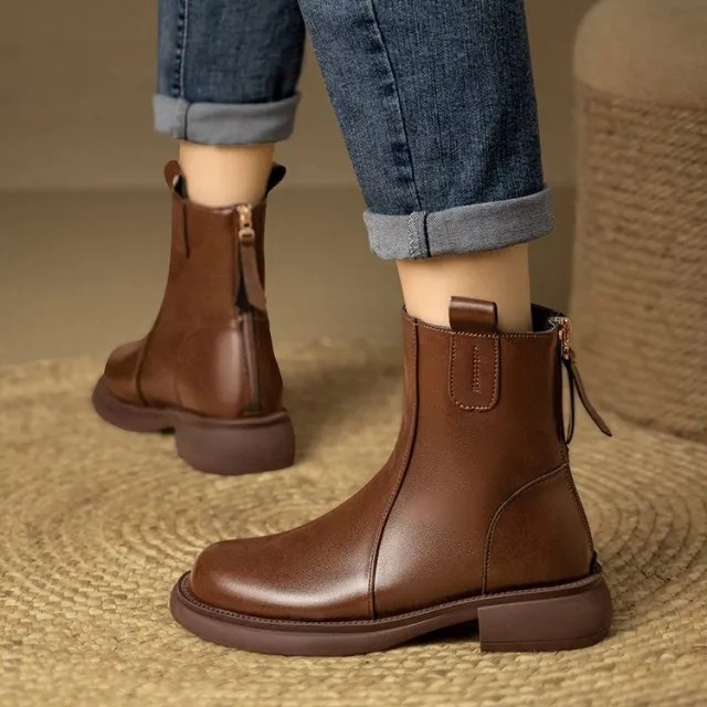 Soft Bottom British Style Vintage Martin Boots Women Brown - Shop at LoveMi
