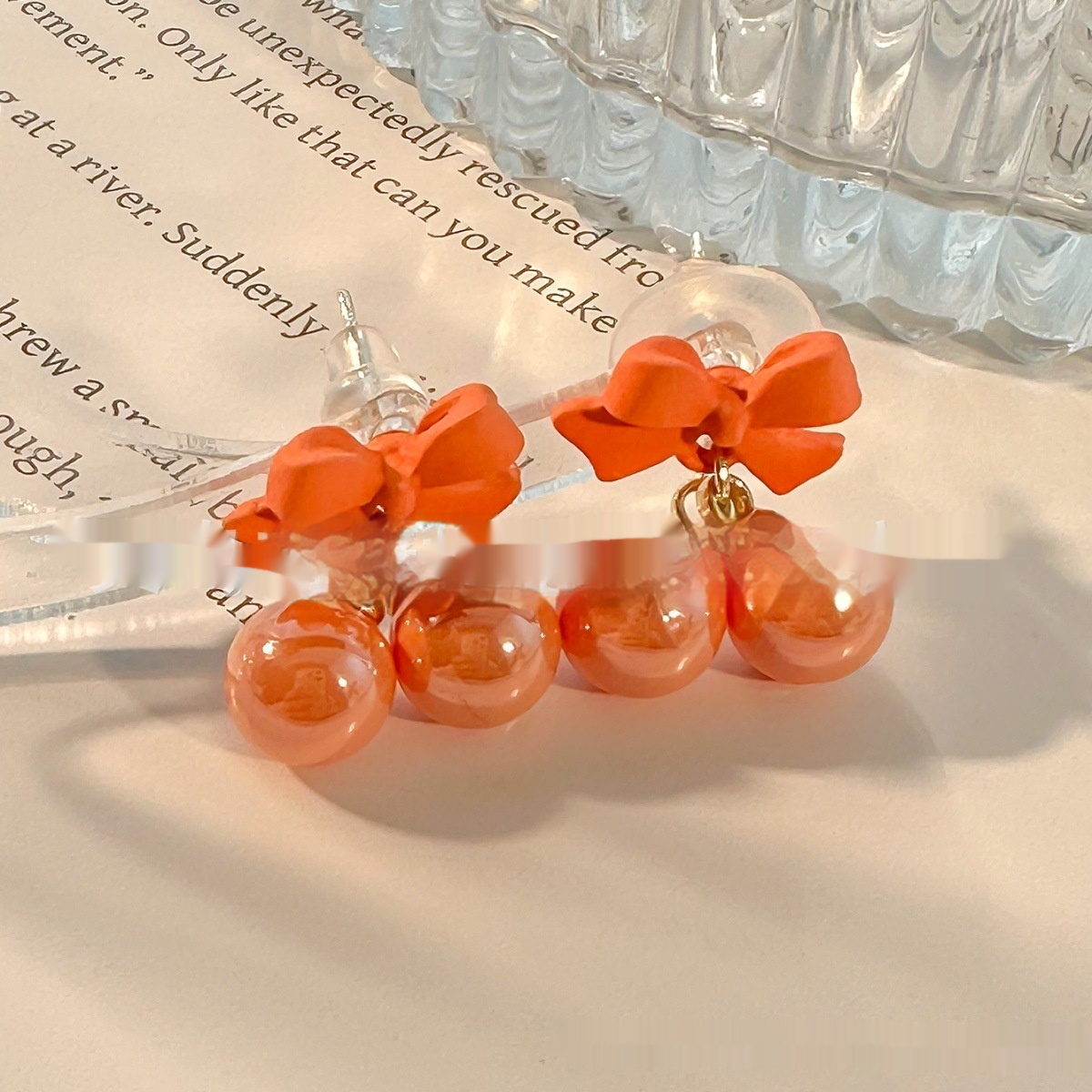 Fashion Sphere Super Sweet Earrings Bow