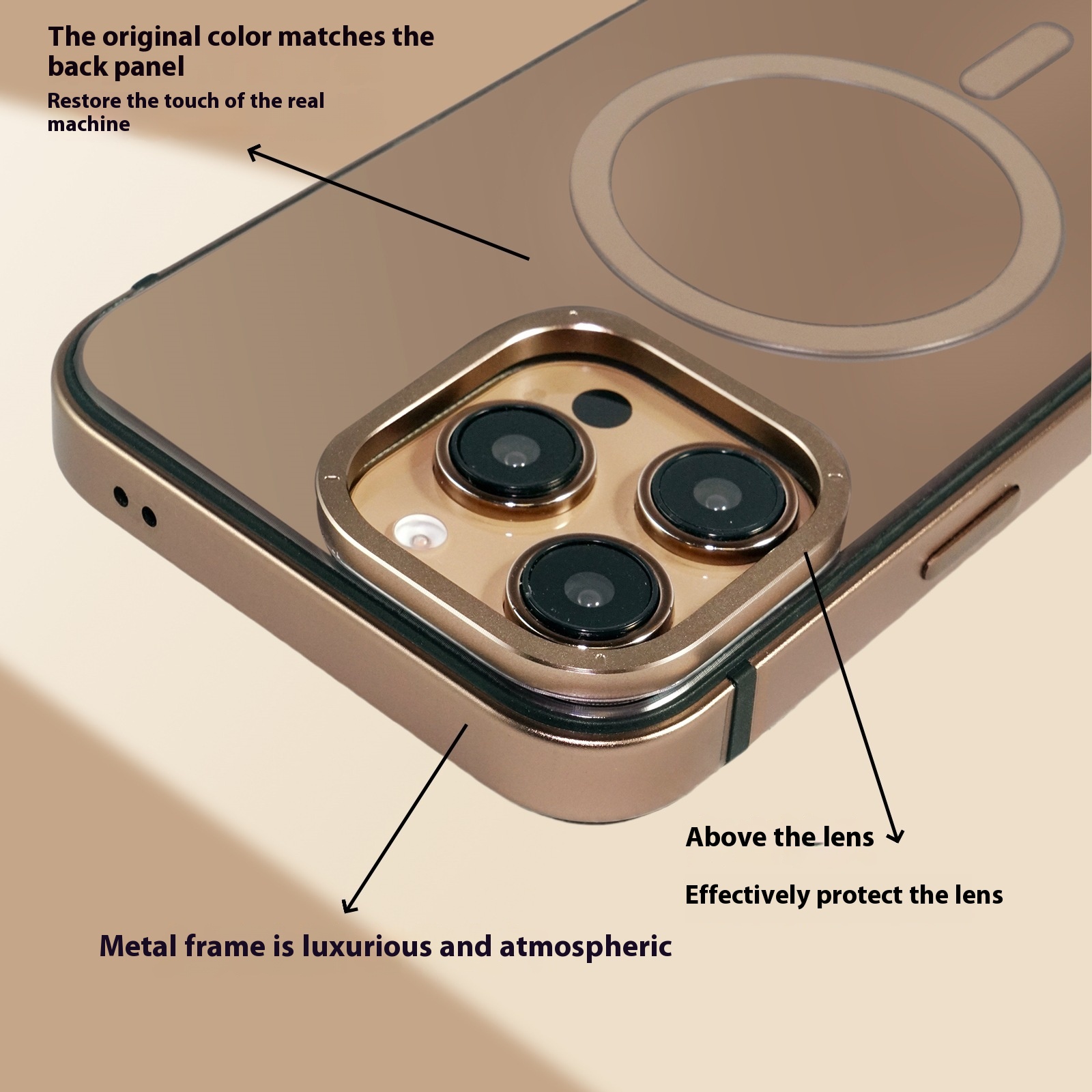 Metal Frame Magnetic Suction Original Machine Color Phone Case - Image 2