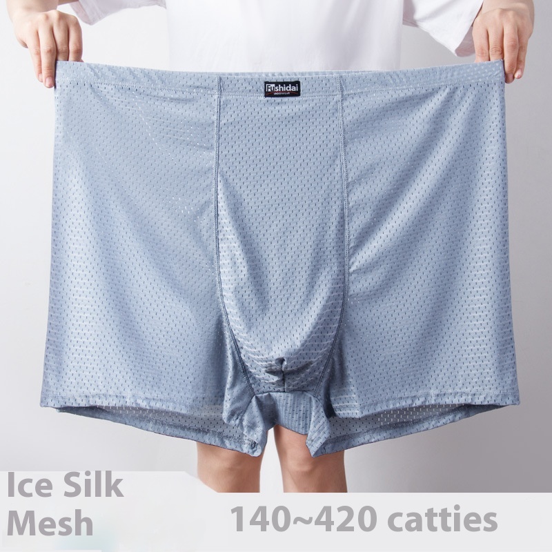 Mesh Ice Silk Underwear Men's Plus Size Boxer
