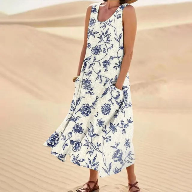 Women's Landscape Floral Maxi Dress Slim Fit Casual Skirt 26Style - Shop at LoveMi