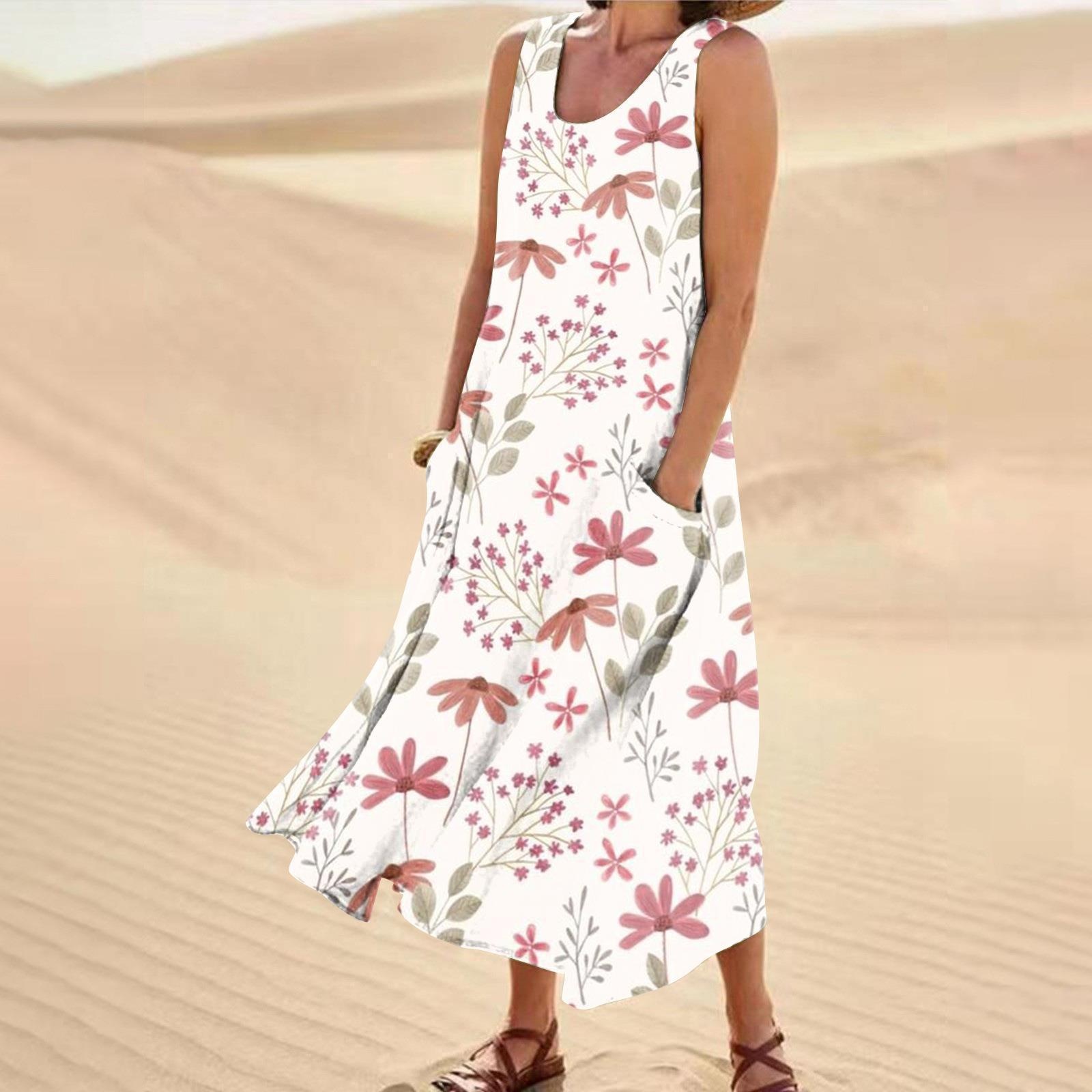 Women's Landscape Floral Maxi Dress Slim Fit Casual Skirt 25Style - Shop at LoveMi