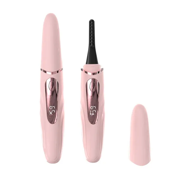 Intelligent Digital Display Electric Eyelash Curler Charging Four Gears For Thermoregulation Pink - Shop at LoveMi