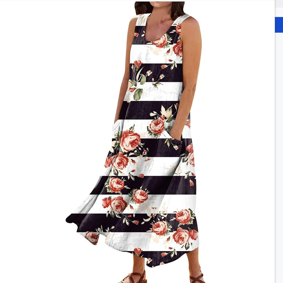 Women's Landscape Floral Maxi Dress Slim Fit Casual Skirt 30Style - Shop at LoveMi