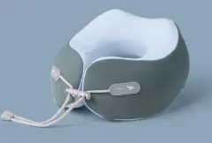 Memory Foam U-shaped Pillow Travel Neck Pillow Storage - Dark Green - View 1