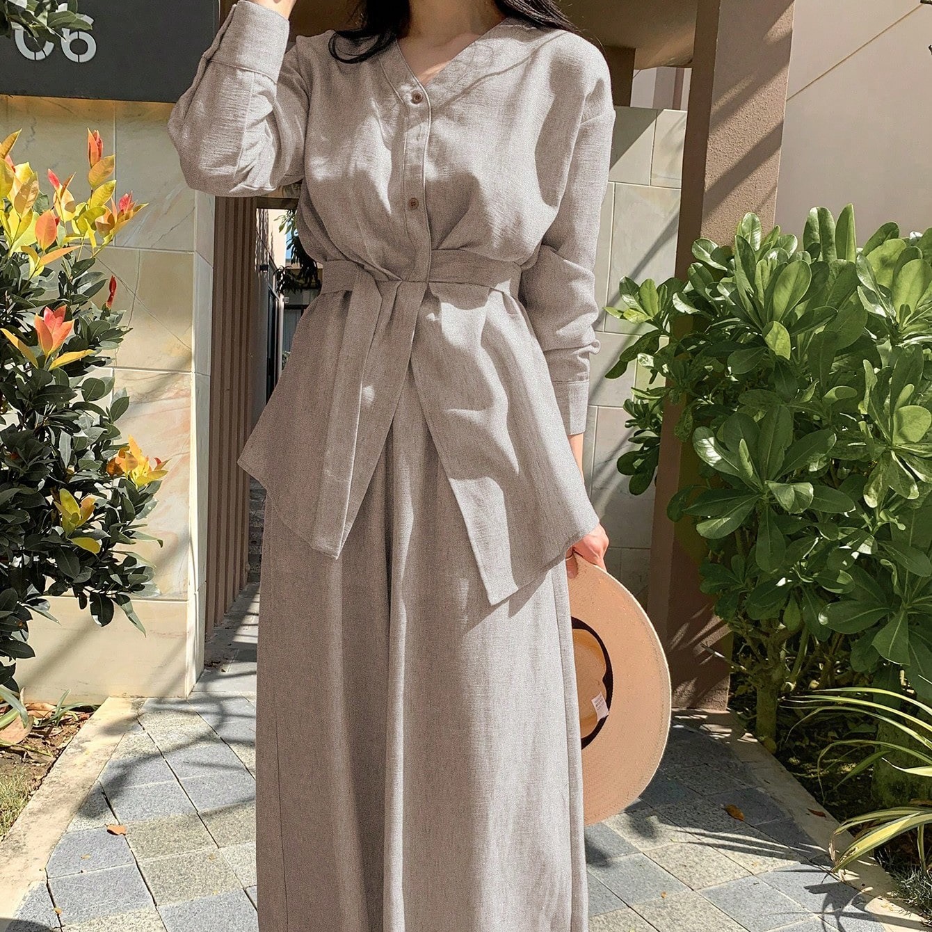 Women's Shirt And Wide Leg Pants