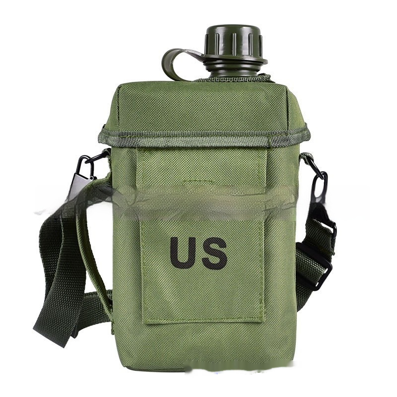 Outdoor Large Capacity Military Camouflage Solid Color PVC Single Shoulder Kettle Army Green - Shop at LoveMi