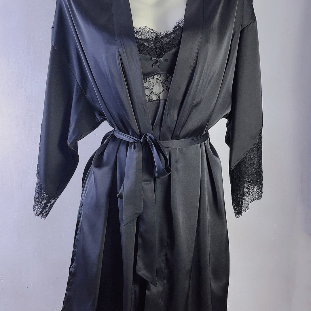 With Chest Pad Ice Silk Sling Nightdress Nightgown Suit