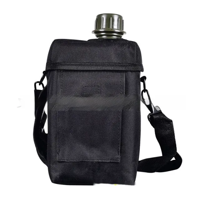 Outdoor Large Capacity Military Camouflage Solid Color PVC Single Shoulder Kettle Black - Shop at LoveMi
