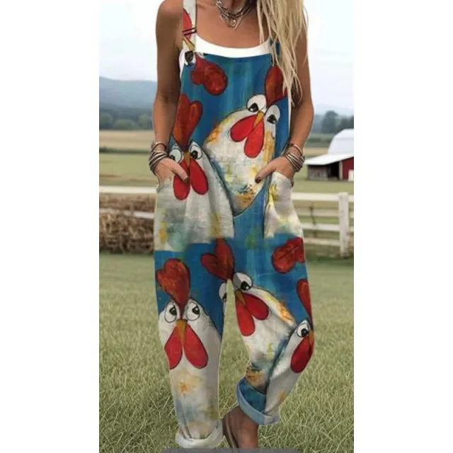 Women's Digital 3D Printing Buttons Casual Suspender Trousers Suspenders Style C - Shop at LoveMi