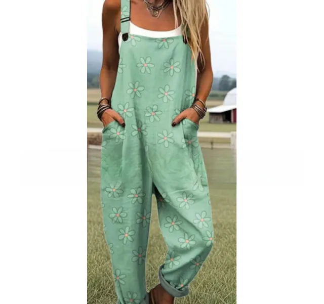 Women's Digital 3D Printing Buttons Casual Suspender Trousers Suspenders Style A L - Shop at LoveMi