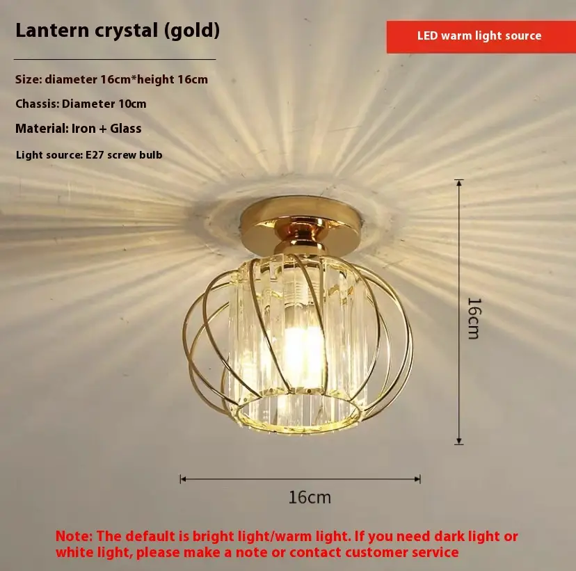 Nordic Corridor Hallway Balcony Modern Minimalist Creative Household Light Luxury Ceiling Lamp