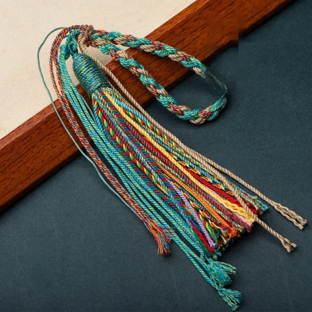 Tibetan Style Hand made Cotton Threads Woven Tassel Hand Piece Rope Crafts Beeswax Car Ornaments Autumn Fragrance Green - Shop at LoveMi