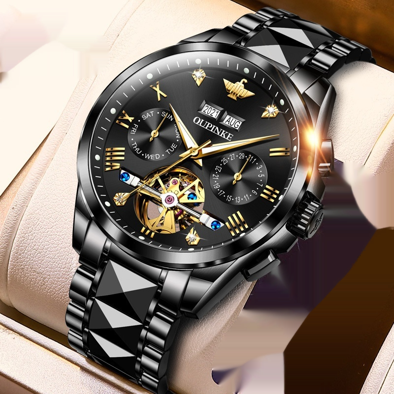 Hollow Automatic Mechanical Tide Waterproof Men's Watch