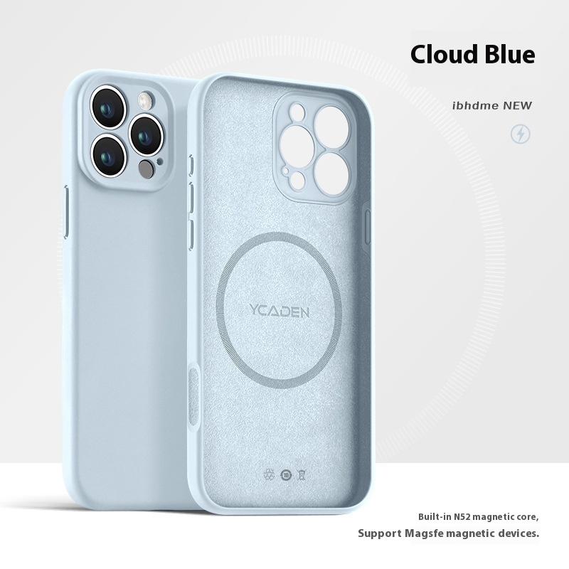 Phone Case Real Liquid Silicone Magnetic Ultra-thin Drop-resistant All-inclusive