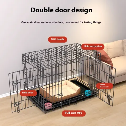 Encrypted Folding Dog Crate Large Cage Corgi and Shiba