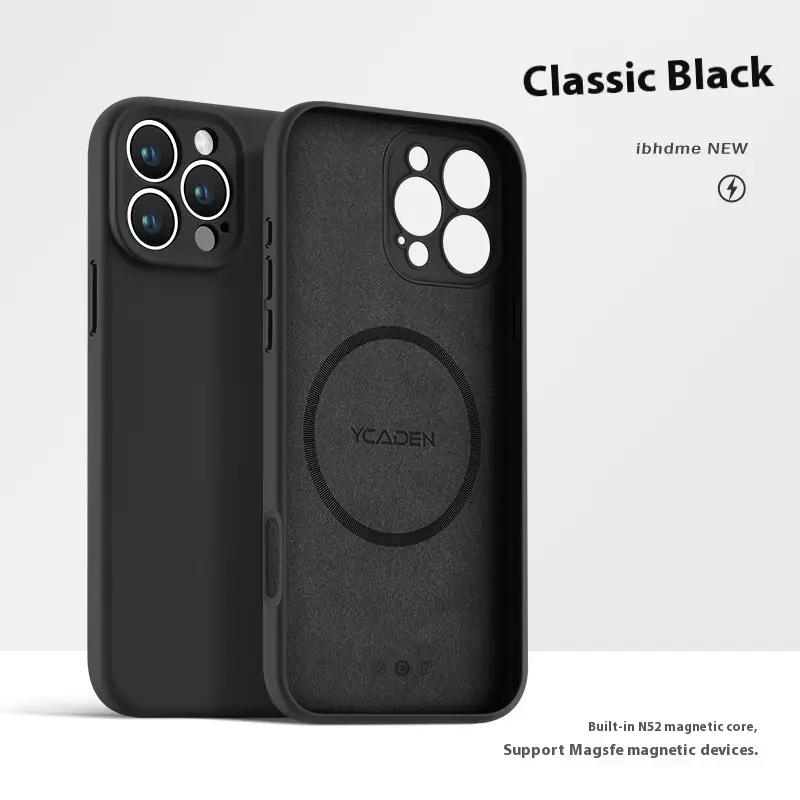 Phone Case Real Liquid Silicone Magnetic Ultra-thin Drop-resistant All-inclusive