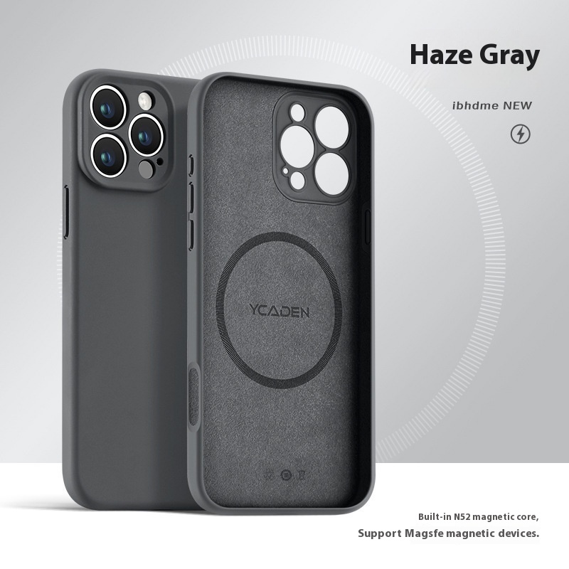 Phone Case Real Liquid Silicone Magnetic Ultra-thin Drop-resistant All-inclusive