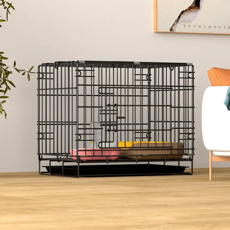 Encrypted Folding Dog Crate Large Cage Corgi And Shiba Inu Pet Cage - 18Inch 44.5X30.5X37.65