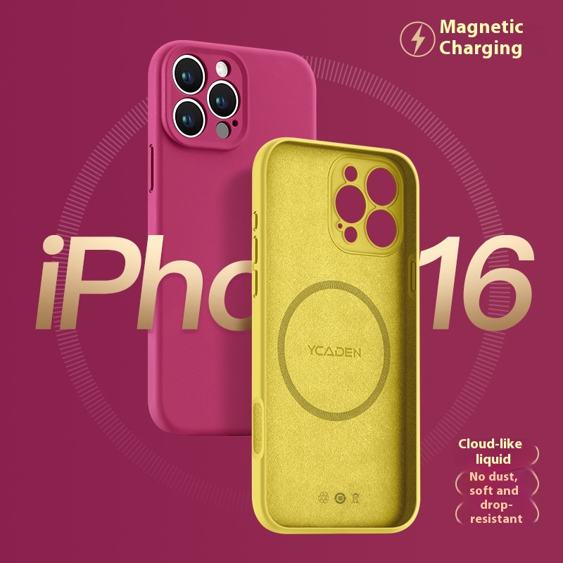 Phone Case Real Liquid Silicone Magnetic Ultra-thin Drop-resistant All-inclusive